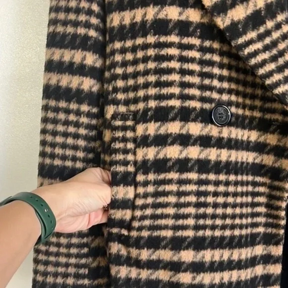 NWOT Anthropologie Avec Les Filles Houndstooth Plaid Wool Blend Coat Jacket M - Picture 12 of 15